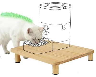 Produktbild von Futterautomat für Katzen, erhöht, mit Holzgestell