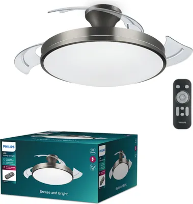 Produktbild von Philips Atlas Deckenventilator 28 W 35 W O x H 490 mm 418 Nickel
