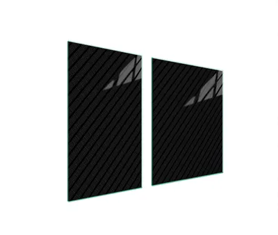 Produktbild von Herdabdeckplatten 2 teilig 100x52 Glaskeramikkochfeld Abdeckung Glas Schneidebrett Muster Schwarz
