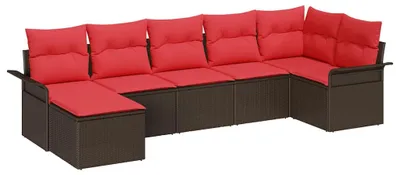 Immagine prodotto di Set Divano da Giardino con cuscino Marrone polyrattan