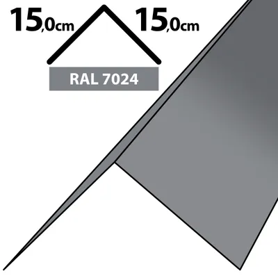 Produktbild von 1m Winkelblech Kantblech Kante Blechwinkel pulverbeschichtetes 0,5mm Zuschnitt 30cm RAL-7024 Grau