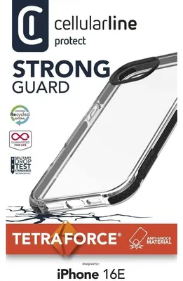 Produktbild von Cellularline Strong Guard Case fr Apple iPhone 16e Clear