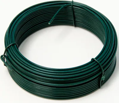 Produktbild von 25m Spanndraht 2mm - Bindedraht Grün Ummantelt - Maschendraht Zaun Metall Draht