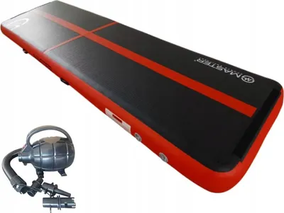 Produktbild von Airtrack MASTER aufblasbare Matte 400 x 100 x 20 cm - schwarz - rot