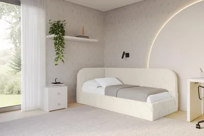 Produktbild von ALTDECOR Jugendbett mit Bettkasten ELRY - 90x200 - Beige - Quelle 02 - Bett mit Matratze - Einzelbett mit Stauraum - Polsterbett Kinderbett