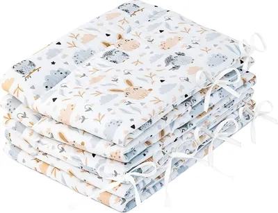 Produktbild von Amilian Bettumrandung Babybett Baby Kinder Nestchen Kantenschutz Bettnestchen Kopfumrandung für Laufstall Bettausstattung Bettschlange 420 cm