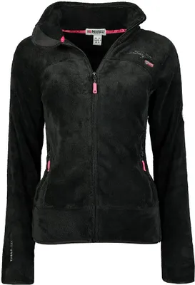 Produktbild von Geographical Norway Damen Jacke Fleecejacke Polarfleecejacke warm, Farbe:Schwarz, Größe:XXL