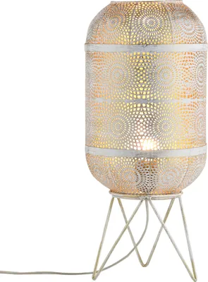 Image de Lampadaire oriental décoratif Lampe de table Lampe Sankos Blanc