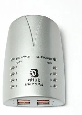 Produktbild von Dr. Bott gHub 2.0 4-Port USB 2.0 Hub, USB 2.0, Silber, extended, wired