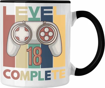 Produktbild von TRENDATION 18. Geburtstag Tasse Jungen Jungs Geschenk 18er Geschenkidee 18 Sohn Gamer (Schwarz)