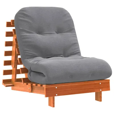 Produktbild von Futon Schlafsofa mit Matratze Braun 70x206x11 Massivholz Kiefer