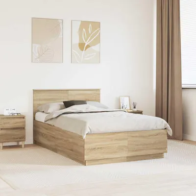 Obrázok produktu pre Maison Exclusive – rám postele s čelom Sonoma dub 120 x 200 cm drevený materiál