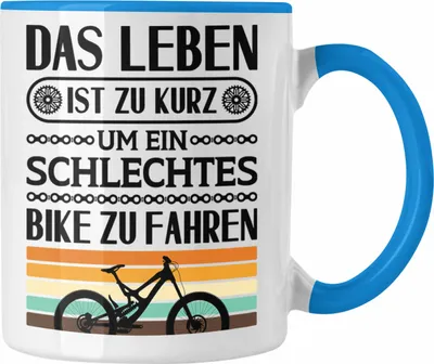 Produktbild von Trendation - Fahrrad Radfahrer Geschenk Rennrad Bike Geschenkidee Tasse Fahrradfahrer Kaffeetasse (Blau)
