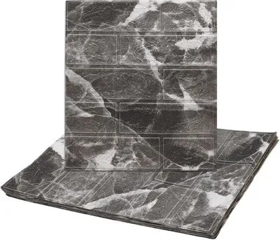 Imagen del producto de Juego de paneles de pared 3D, 10 unidades | Resistente al agua | Revestimiento de ladrillo | Cabezales de ducha XPE | 35 x 38,5 cm | Ideal para baños y salones | Diseño de mármol | Blanco y