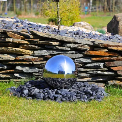 Produktbild von CLGarden Edelstahl Springbrunnen Kugel 20cm Ø poliert für Gartenbrunnen Kugelbrunnen Wasserspiel