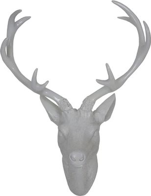 Hirschgeweih aus Polyresin in weiß Größe wählbar Wanddeko shiny Geweih