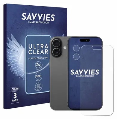Produktbild von 6x Für Apple iPhone 17 (Display+Kamera) Schutzfolie Savvies Displayschutz Display Schutz Folie Klar Transparent