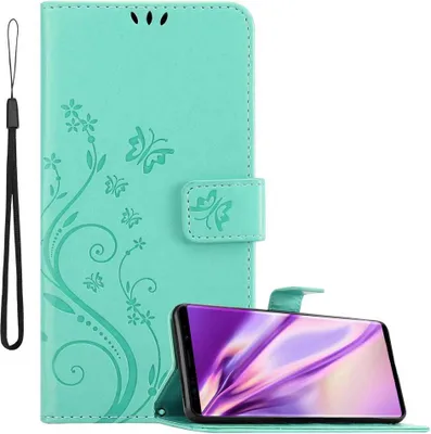 Obrázek produktu pro Cadorabo Pouzdro pro Samsung Galaxy NOTE 9 Ochranný kryt v tyrkysové barvě Pouzdro na mobil Flowers Flower