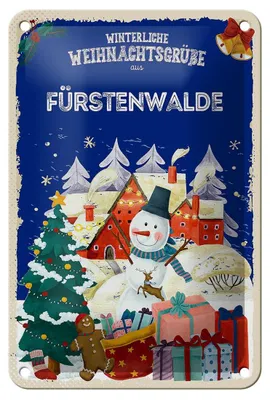 Produktbild von Blechschild Weihnachtsgrüße FÜRSTENWALDE Geschenk Dekoration  12x18cm