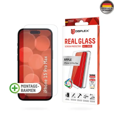 Obrázok produktu pre Displex 01849, Apple, iPhone 15 Pro Max, Suché aplikovanie, Odolné proti nárazu, Odolné proti poškriabaniu, Prachuodolný, Priehľadná, 1 kusov