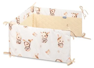 Zdjęcie produktu dla SENSILLO - Ochraniacz do łóżeczka 60x120 - bawełna i muślin bawełniany, można prać - królik