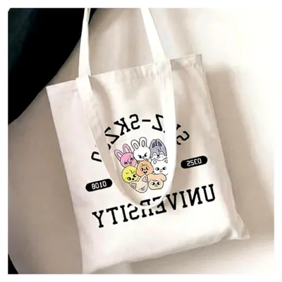 Produktbild von Kpop Stray Kids Tote Bag, Stray Kids Handtasche, SKZ Canvas Tasche, Skzoo Einkaufstasche, Stray Kids Merch, Handbag Geschenke für Straykids Fans, 38 * 34CM