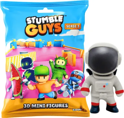 Produktbild von Stumble Guys 3D Sammelfiguren Serie 3 - Chrome Crystal - Figur 16. Astronaut