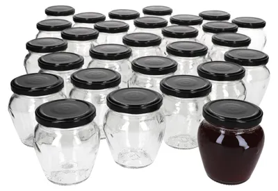 Obrázek produktu pro sada 75 zavařovacích sklenic 212ml víčko černé Twist-Off TO 63 zavařovací sklenice Antipasti Jam