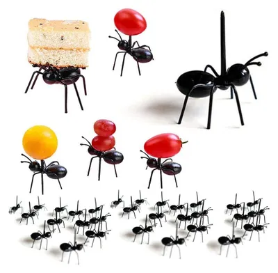 Produktbild von Ant Obst Gabel Set, Mehrere Verwendung Snack Kuchen Dessert Küche Gabeln Essen Pick für Bar Party (36 PCS)