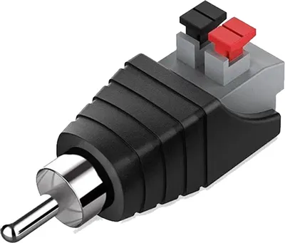 Produktbild von Männlicher Cinch-Stecker-Adapterstecker, Cinch-Stecker auf AV-Federpresse für Audio-Lautsprecher, Cinch auf Lautsprecher