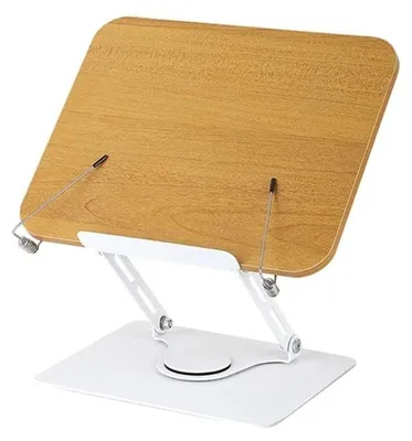 Produktbild von ASKSA Buchstaender Holz Verstellbarer,Buchstaender zum Lesen mit 360° Drehbare Basis,Buchstaender Kinder,Buchhalter Lesestaender,Kochbuchhalter,Weiss