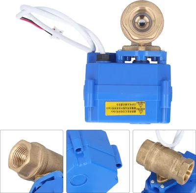 Obrázek produktu pro Motorizovaný kulový ventil DN15, mosaz, přímý, hydraulické připojení s indikátorem, 220 V DC