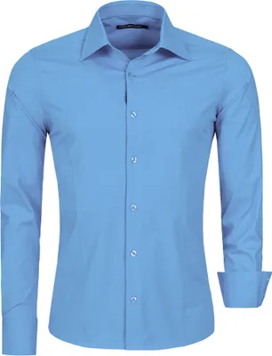 Produktbild von Red Bridge Herren Basic Design Slim Fit Langarm Hemd Blau 3XL