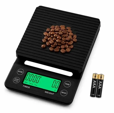 Produktbild von Digitale Küchenwaage Präzisionswaage Kaffeewaage mit Timer LCD und Tara-Funktion