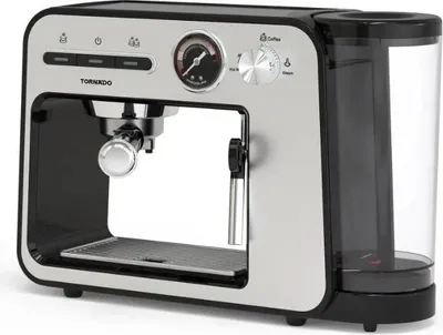 Produktbild von TORNADO TST-693B-GS, Pad-Kaffeemaschine, 1 l, Kaffeekapsel, Gemahlener Kaffee, 1450 W, Silber