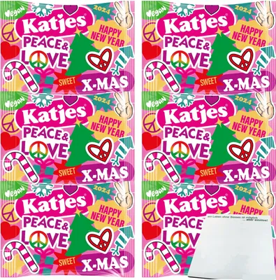 Produktbild von Katjes Peace & Love Vegan Neujahr Edition 6er Pack (6x175g Packung) + usy Block