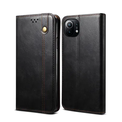 Obrázek produktu pro Pouzdro pro Xiaomi Mi 11, kožené flip pouzdro peněženka s funkcí stojánku černé