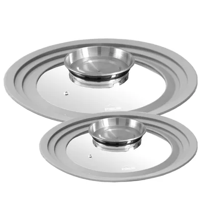 Produktbild von STONELINE® Universal Glasdeckel Set, 2-teilig, mit Silikonrand und Aromaknauf