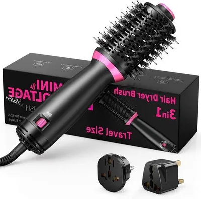Obrázek produktu pro Fénová kartáč - Horkovzdušní styler - Pro úpravu vlasů - Technologie negativních iontů - Funkce 3 v 1 - Černá barva