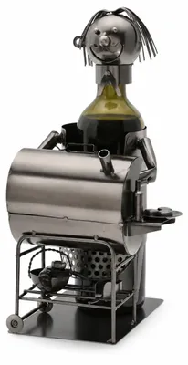 Weinflaschenhalter Grill aus Eisen, 20 cm, dekorativ