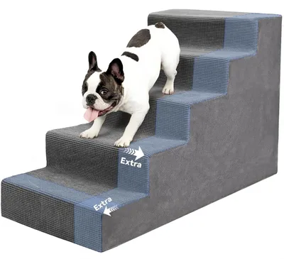 Produktbild von Hundeleiter mit 5 Stufen – Für mittelgroße und große Hunde – Grau