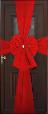 Produktbild von Schöne große Weihnachtsschleife für Tür und Fenster – Weihnachten Baby Shower Hochzeit Feier – festliche Jahreszeit (rot)