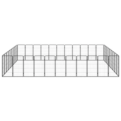 Image de vidaXL Parc pour chiens 40 pièces noir 50x100cm Acier revêtu par poudre