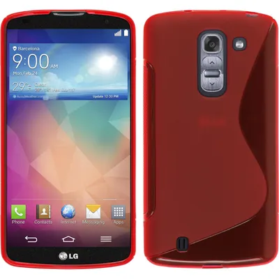 Produktbild von PhoneNatic Case kompatibel mit LG G Pro 2 - rot Silikon Hülle S-Style + 2 Schutzfolien
