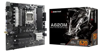 Produktbild von Biostar A620MP-E PRO, AMD, Sockel AM5, AMD Ryzen 7000 Series, DDR5-SDRAM, 128 GB, DIMM