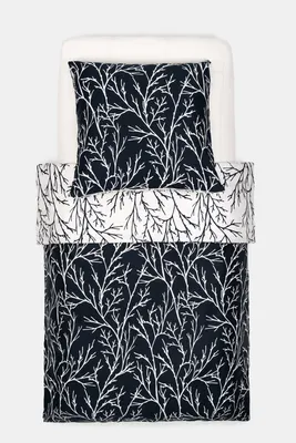 Produktbild von Brielle Mako Satin Wendebettwäsche Set 100 % Baumwolle/Fadenzahl 220  mit Reißverschluss 2-teilig Deckenbezug 135 x 200 cm Kissenbezug 80 x 80 cm Schwarz Weiß