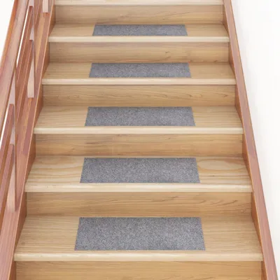 Produktbild von PUEAZU Stufenmatten Selbstklebend 15 Stk. 60x25 cm Hellgrau Rechteckig - Stufenmatten &38634