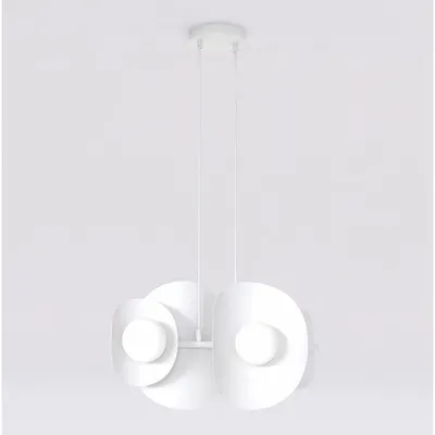 Image de Lampe à suspension Elementi en acier et verre blanc