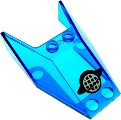 Produktbild von 1x Lego Cockpit 6x4x1 1/3 transparent dunkel blau Alpha Team Logo Fenster 6152pb05
