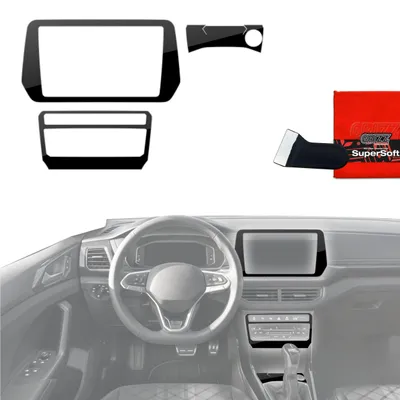 Immagine prodotto di Pellicole protettive 3 in 1 Grizz Protector per console centrale - Volkswagen T-Cross (2025) Nero lucido